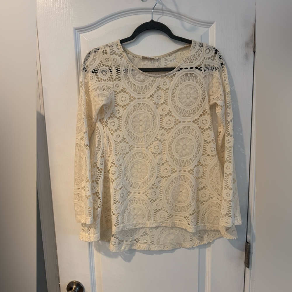 Altar'd State Cream Lace Blouse